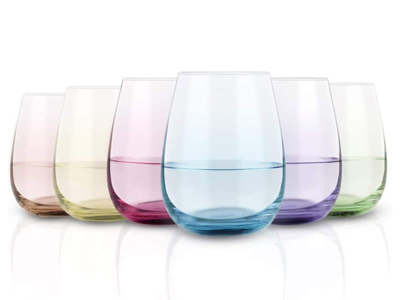 Gingprous Colored Stemless Wine Glass Set