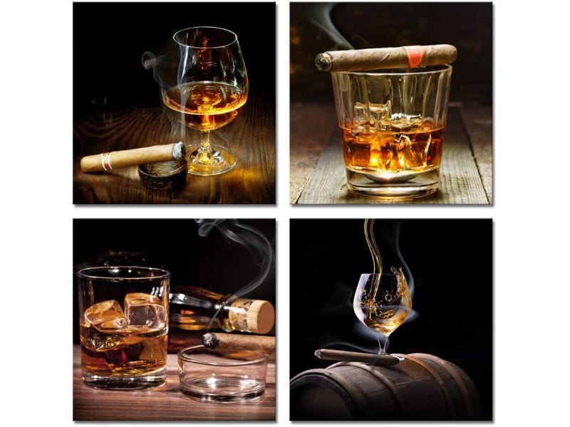 Pyradecor Cigar Wine Whisky Canvas Prints Wall Art