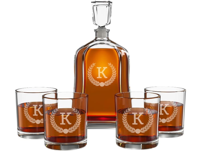 Froolu Personalized Whiskey Decanter Set 
