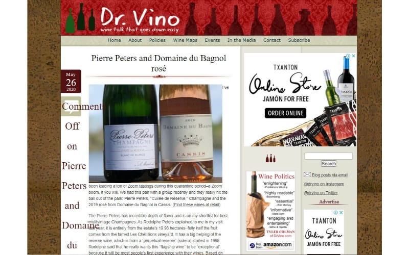 Dr. Vino blog