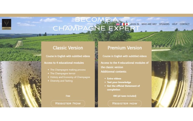  Champagne MOOC website