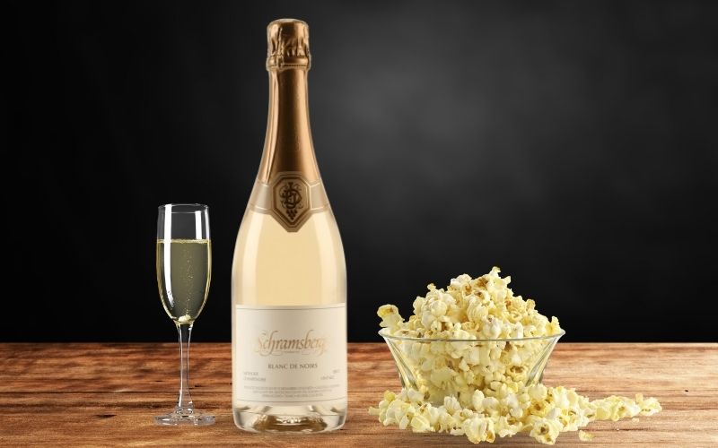 Schramsberg Blanc de Noirs 2018 and Popcorn