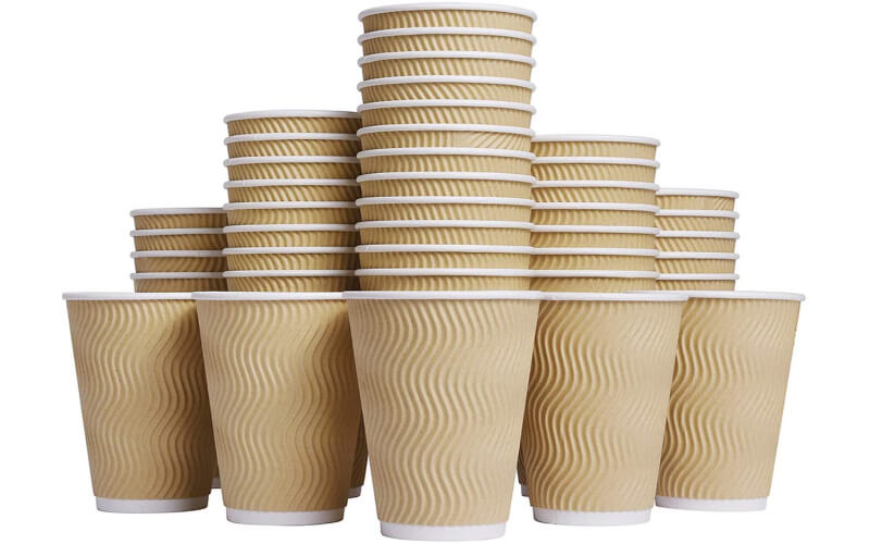 Luckypack Paper Cups with Corrugated Sleeve