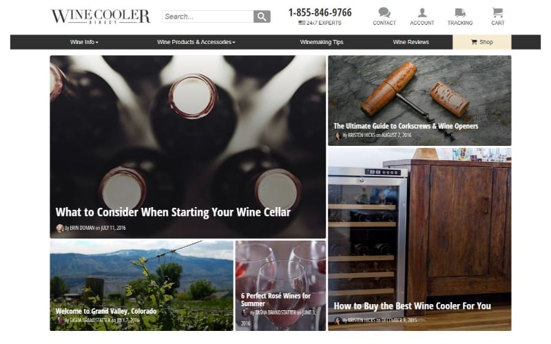 Wine Cooler Direct website