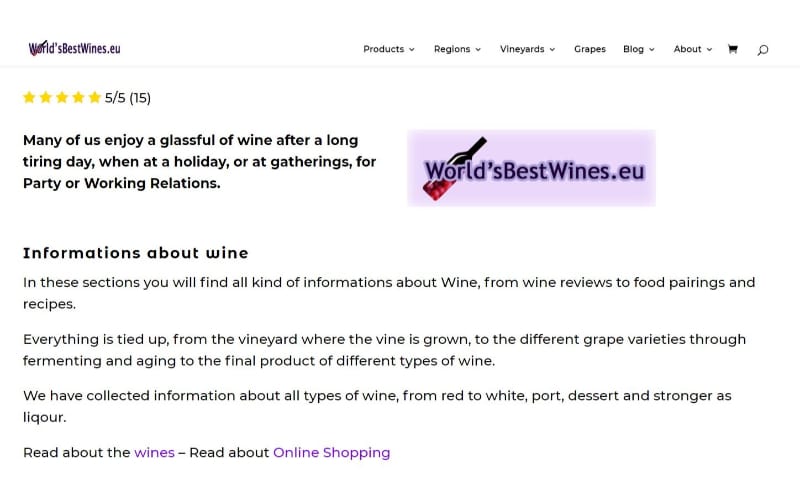World's Best Wines website