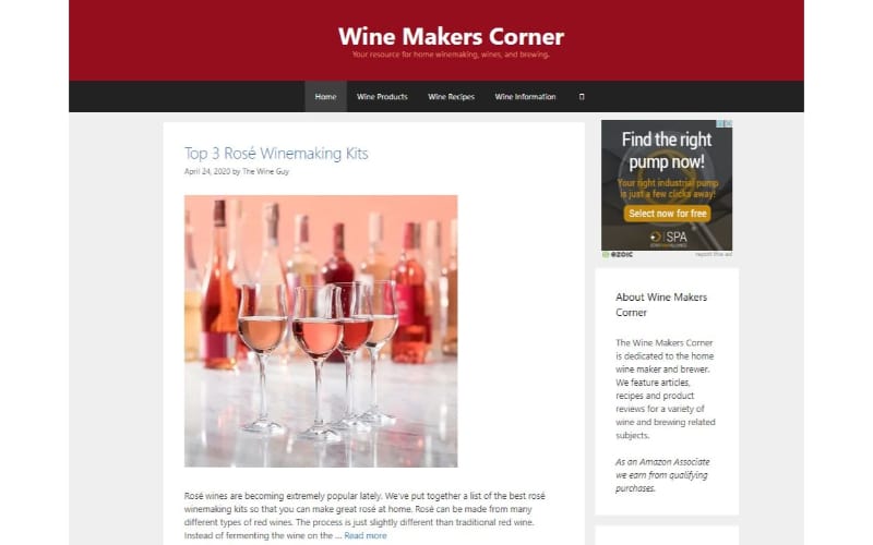 Wine Makers Corner website