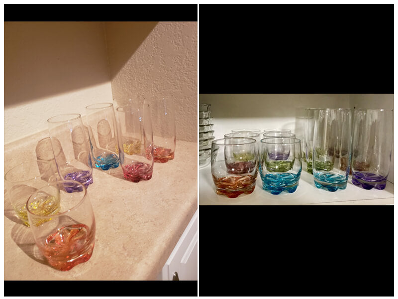 Red Co. Vibrant Splash Water Highball Glasses