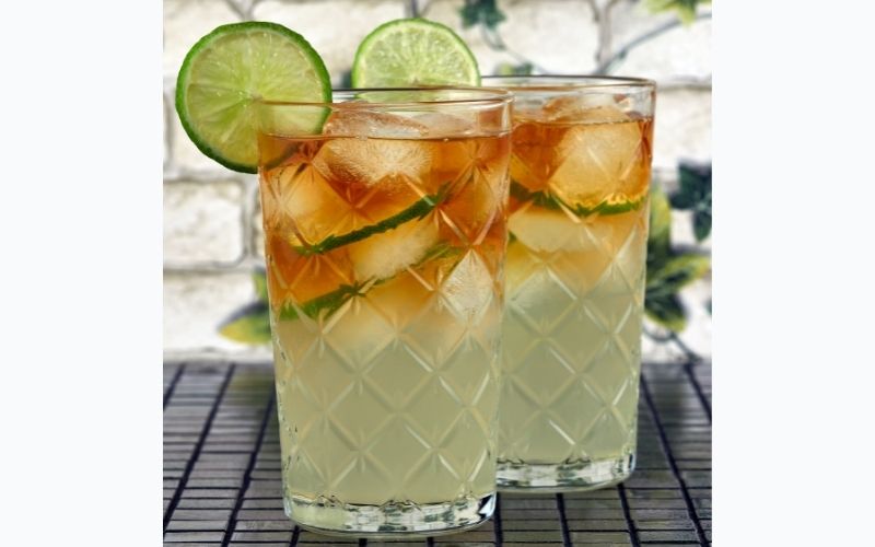 2 Glasses of Citrus Dark and Stormy Cocktail
