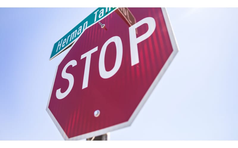 Red stop sign