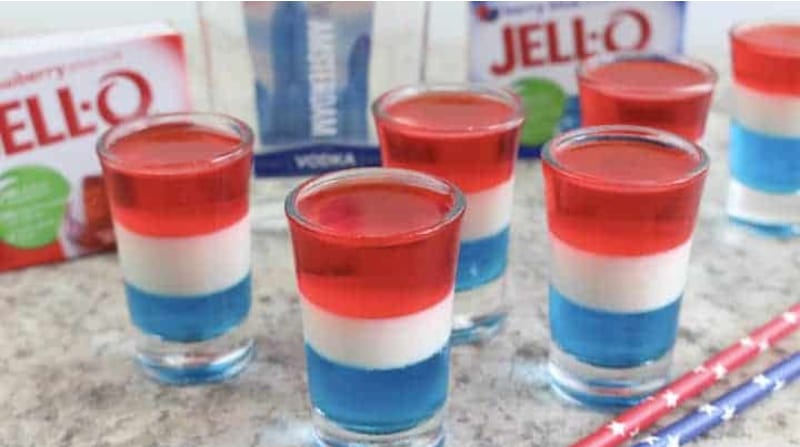 4th of July Red White and Blue Jello Shots - Image by princesspinkygirl.com