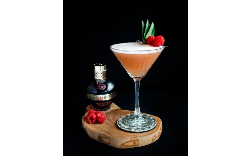 A glass of French Martini