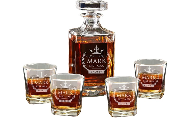 The Wedding Party Store Groomsmen Personalized Decanter Set