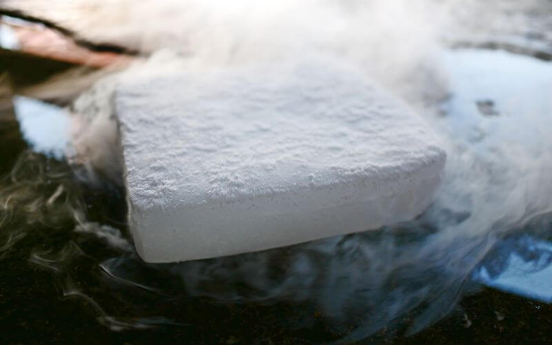 A block of dry ice