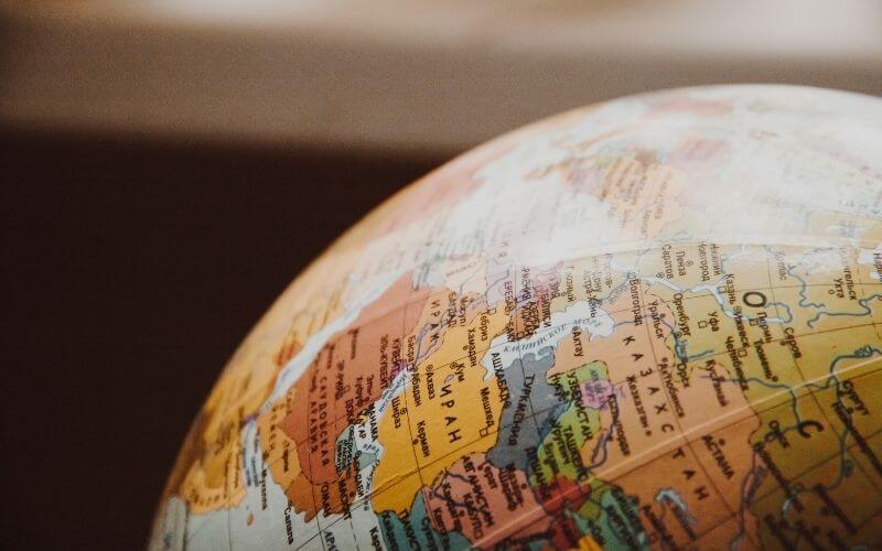 A close-up of a Globe