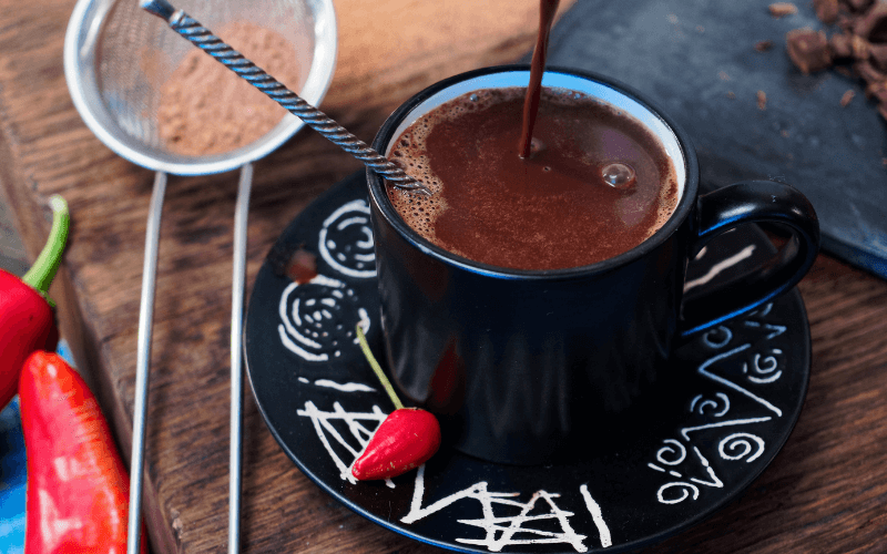 A cup of Spiced Mexican Hot Chocolate