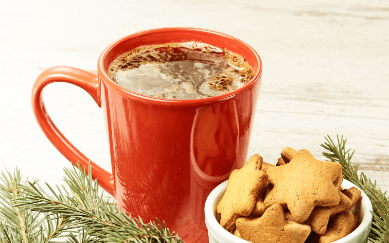 A cup of Spiked Gingerbread Coffee