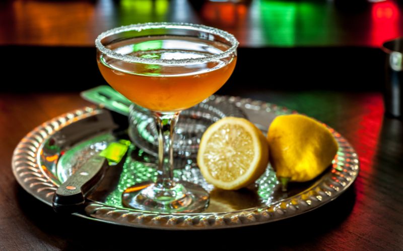 A glass of A Sidecar