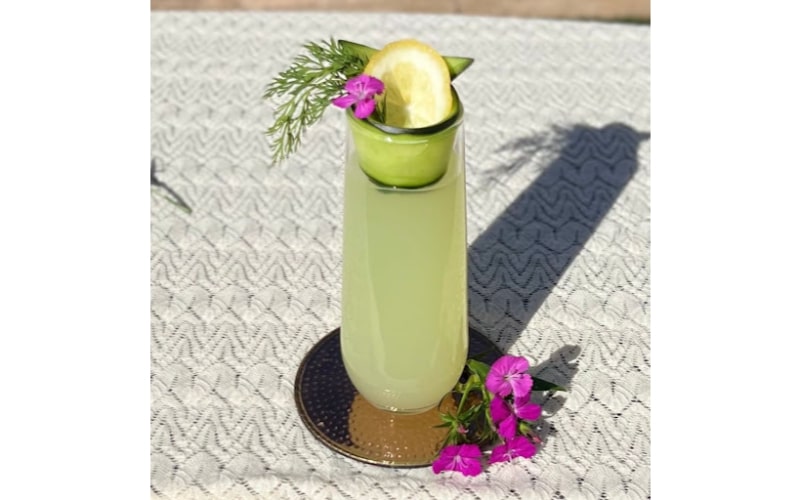 A glass of Aphrodite cocktail