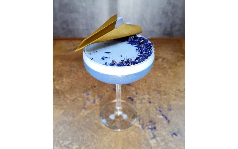 A glass of Aviation cocktail