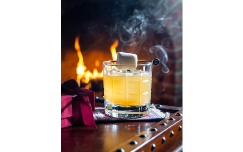 A glass of Campfire Old Fashioned