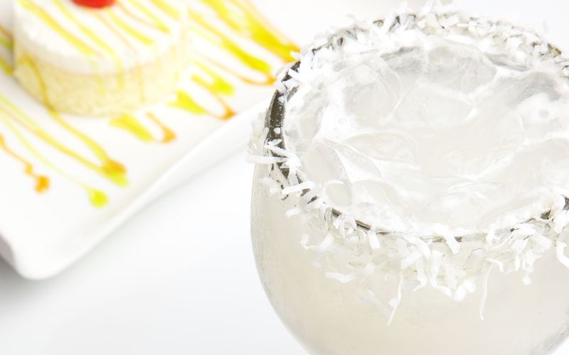 A glass of Coconut Water Margarita