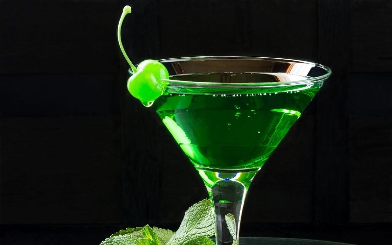 A glass of Emerald Martini