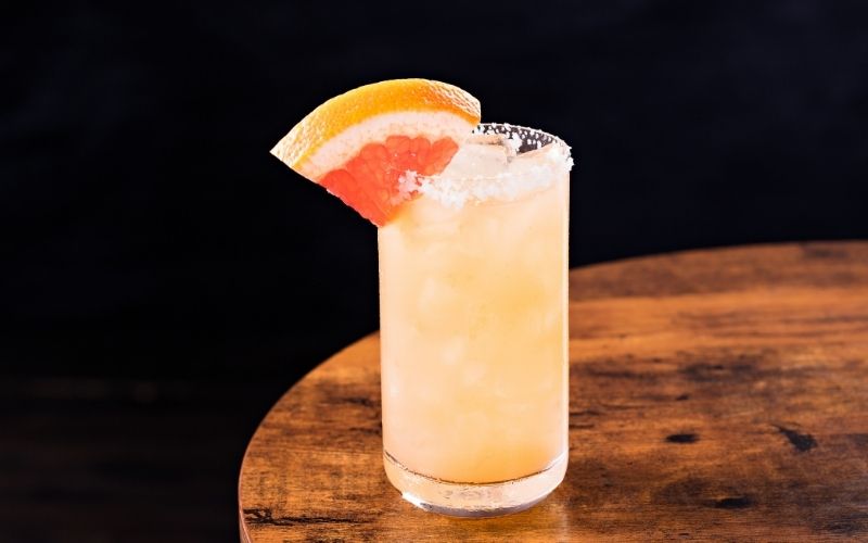 A glass of Ginger Beer Paloma