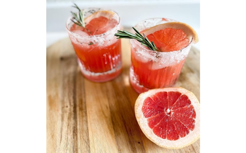 A glass of  Italian Greyhound with Fresh Grapefruit Juice