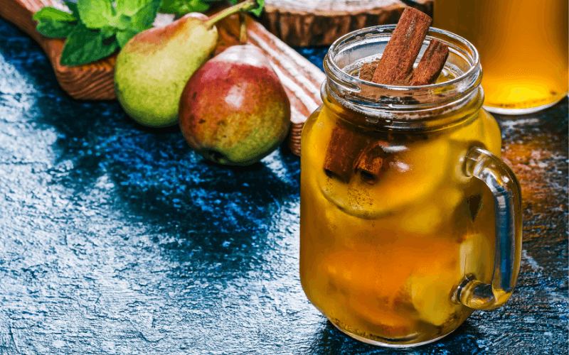 A glass of Pear and Honey cocktail