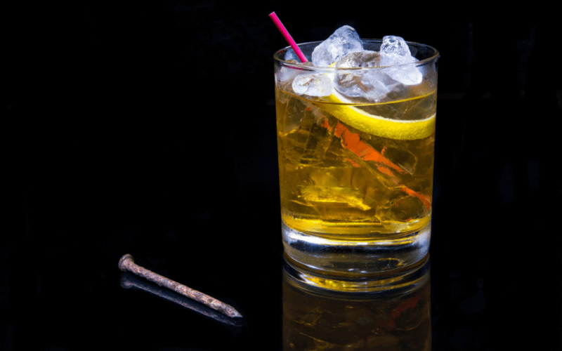 A glass of Rusty Nail