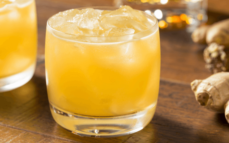 A glass of Scotch Sour cocktail
