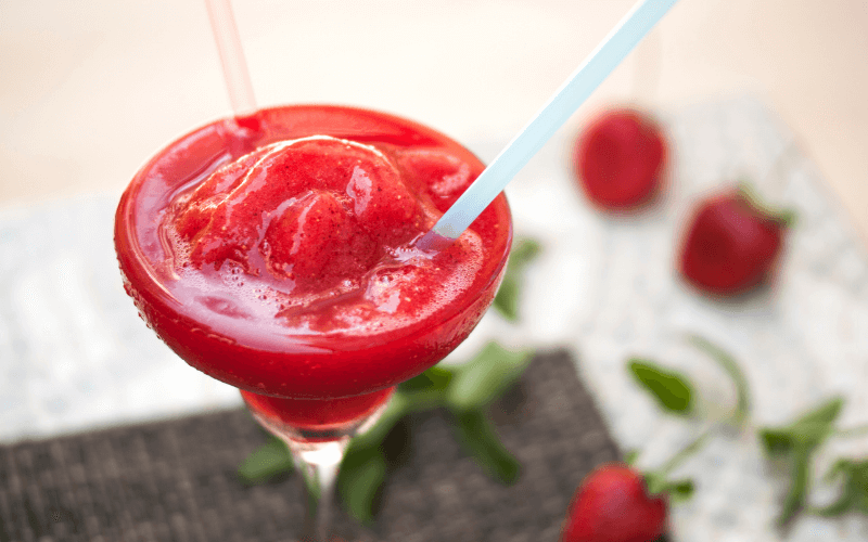 A glass of Strawberry Daiquiri