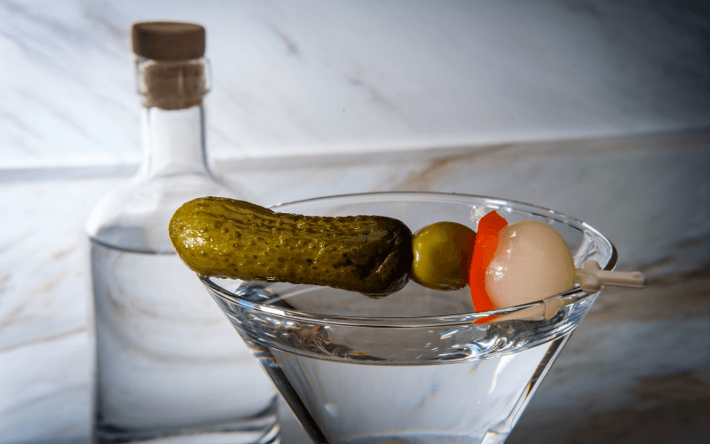 A glass of pickleback