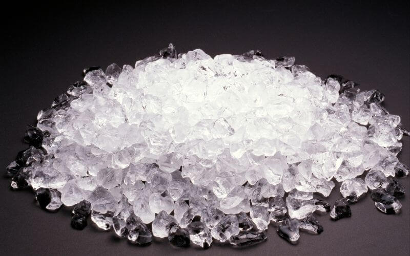 A pile of crushed ice