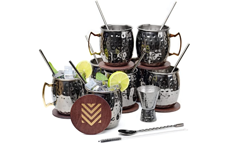 Advanced Mixology Black Moscow Mule Mugs Set