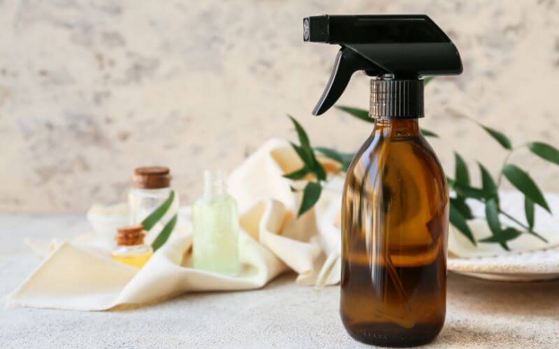 Air freshener in a spray bottle with essential oils