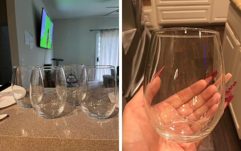 Amazon Basics Stemless Wine Glasses