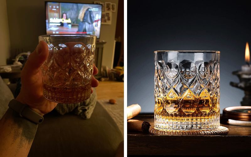 veecom Whiskey Glass Set of 2, 10 oz Crystal Whiskey Glasses Thick Bottom  Bourbon Glasses Old Fashio…See more veecom Whiskey Glass Set of 2, 10 oz