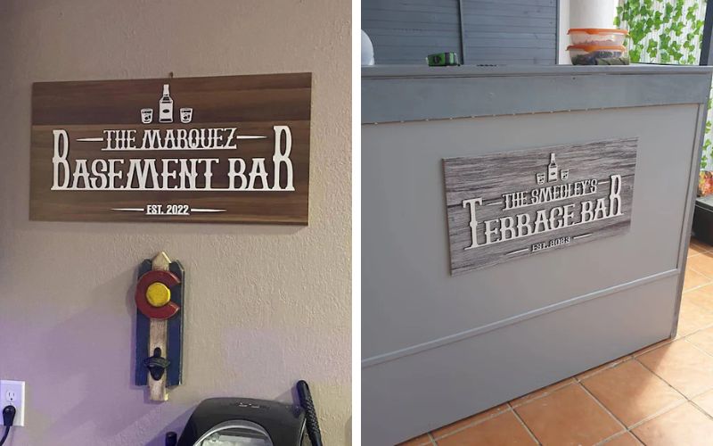 BKGift Personalized Wooden Bar Sign