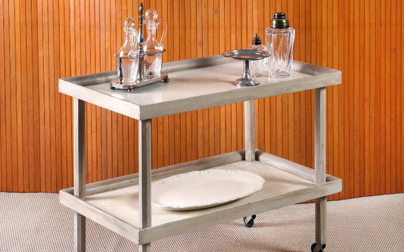 Bar cart with decanters