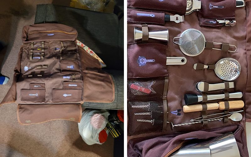 Barillio Bartender Bag Travel Bartender Kit Bag with Bar Tools