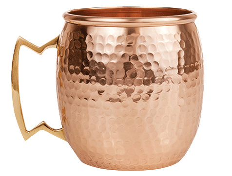 Barrel Style Moscow Mule Copper Mug with Brass Handle