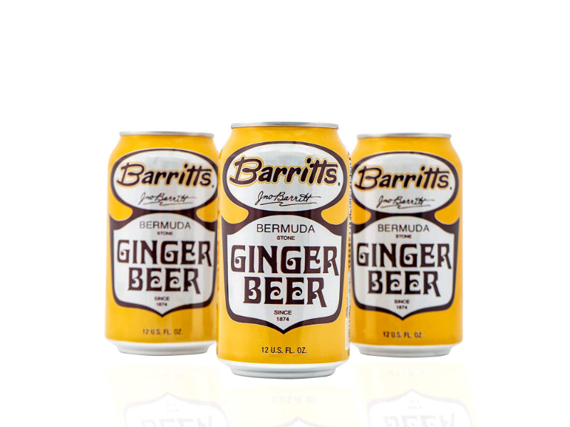 Three cans of Barritts ginger beer