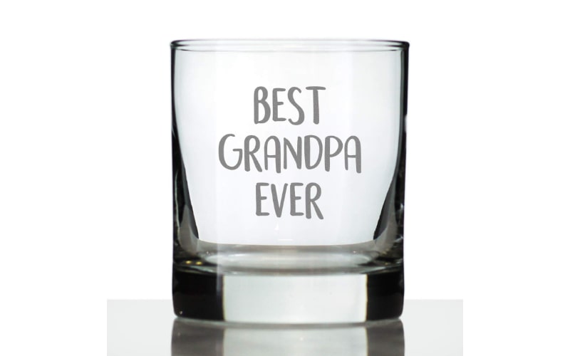 Bevvee Best Grandpa Ever Whiskey Rocks Glass