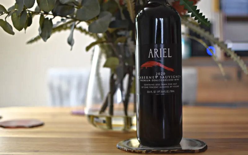 Bottle of Ariel Premium Dealcoholized Wine on a table