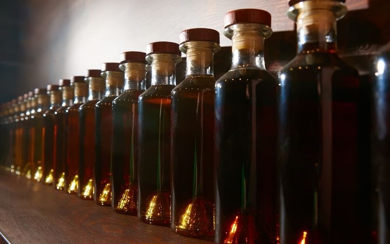 Bottles of Infused Whiskey
