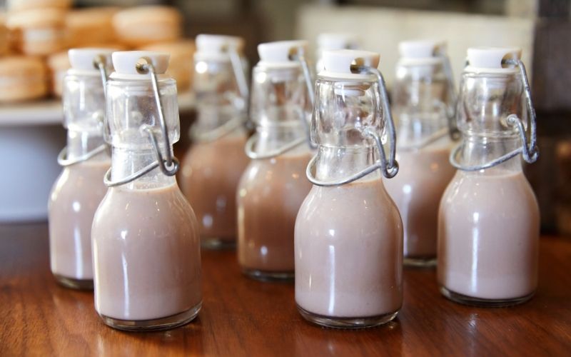 Bottles of homemade Irish cream 