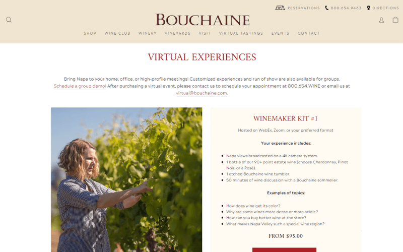 Bouchaine Vineyards website 