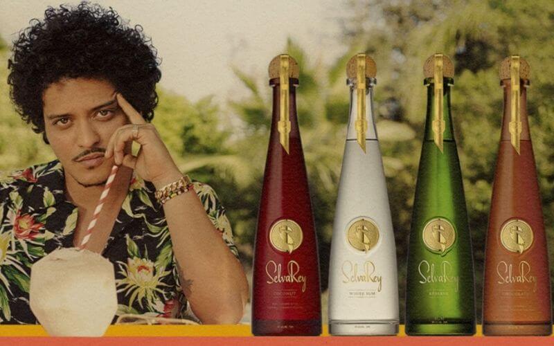 Bruno Mars with his SelvaRey Rum bottles - Image by SelvaRey