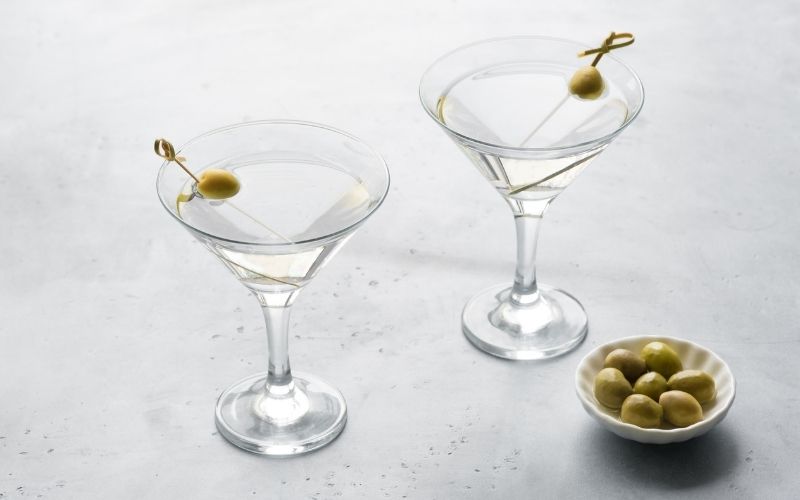 Classic Dry Martini with Olives